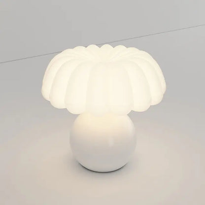 Elegant Cream Mushroom Desk Light A White Table Lamps ambientlight cozylighting creamlamp decorativelamp elegantlighting interiordesign mushroomlamp sophisticateddecor tablelamp whimsical {{ product_collections }} {{ product_description }}