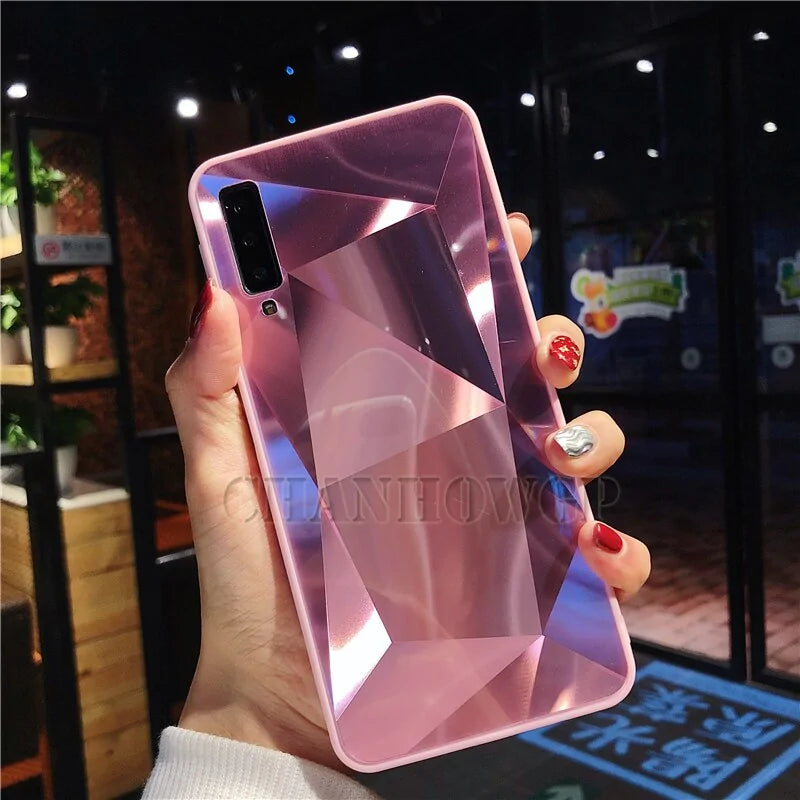 Diamond Mirror Case For Samsung J Series Pink J6 Plus Mobile Phone Cover & Protectors cases diamond iphone case mobile phone cover mobile phone covers protection safety Samsung