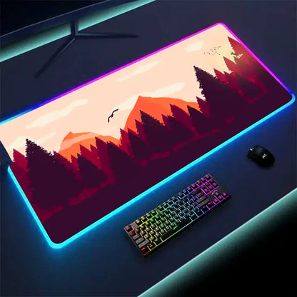 Luminous LED Lighting Mouse Pad Desk Mat computer Computer Accessories computer table accessories Computers Computers & Accessories electronics Electronics & Gadgets electronics accessories Luminous LED Lighting Mouse Pad RGB mouse and keyboard mat for computer table