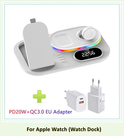 30W LED 4 in 1 Wireless Charger Dock | Fast Charging | RGB Lighting 30w apple charger dock charging dock charging pads charging station iphone led magnetic magsafe mobile New arrival phone portable table wireless charger {{ product_collections }} {{ product_description }}