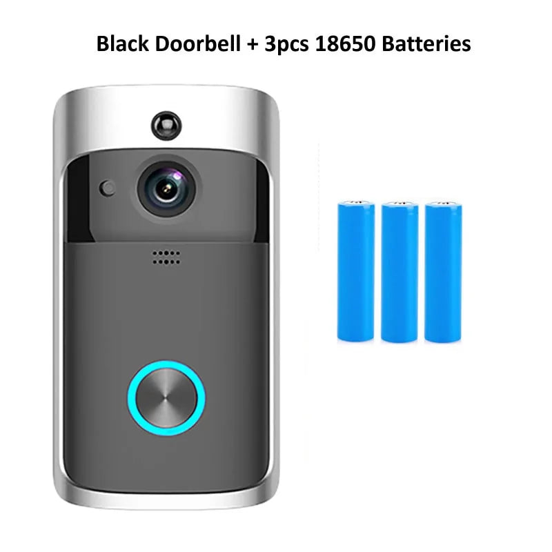 Wifi Doorbell Camera Add 3pcs Batteries US Plug Doorbells Doorbell doorbell with camera doorbell with mobile connected camera doorbell with wifi connected camera home home security Intercom security Security Camera