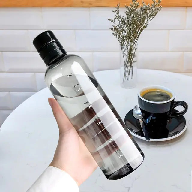 Straw Water Bottle with Time Marker Water Bottles dinning dinning table home new design water bottle PC Plastic Sport stylish water bottle transparent water bottle Water Bottle Water Bottles