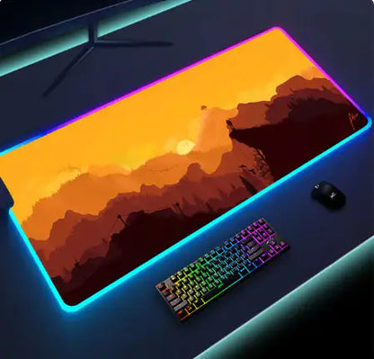 Luminous LED Lighting Mouse Pad Desk Mat computer Computer Accessories computer table accessories Computers Computers & Accessories electronics Electronics & Gadgets electronics accessories Luminous LED Lighting Mouse Pad RGB mouse and keyboard mat for computer table