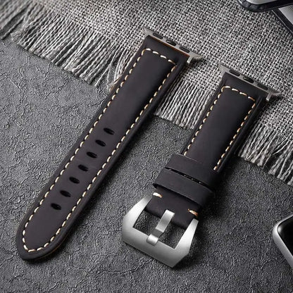 Add Personality with Our Handmade Crazy Cowhide Apple Watch Band Silver-Black For Apple Watch 42mm Apple Watch Bands apple watch apple watch band apple watch strap hand made handmade new arrival nylon {{ product_collections }} {{ product_description }}