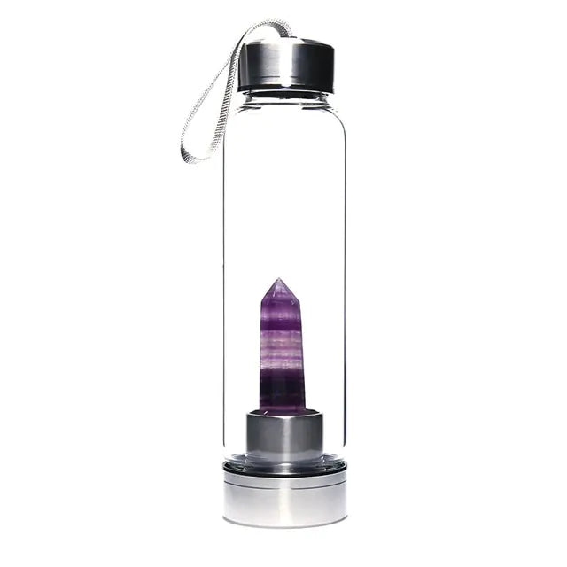 500ml Natural Crystal Water Bottle Purple 401-500ml Water Bottles crystal water bottle dinning dinning table home New Arrival water bottle