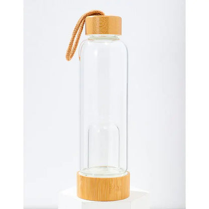 Crystal Glass Water Bottle Interlayer Bamboo C Water Bottles dinning dinning table home matchless matchless online matchlessonline new design water bottle stylish water bottle Water Bottle Water Bottles