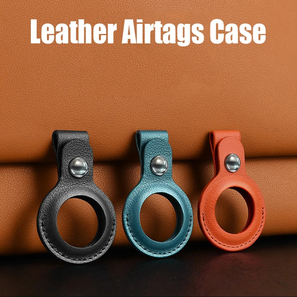 Leather Key Ring Tracker Tracker Case airpod case Airtags Cover electronics electronics accessories GPS Tracker Key Ring Keychain Tracker tracker case