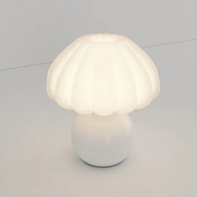 Elegant Cream Mushroom Desk Light B White Table Lamps ambientlight cozylighting creamlamp decorativelamp elegantlighting interiordesign mushroomlamp sophisticateddecor tablelamp whimsical {{ product_collections }} {{ product_description }}