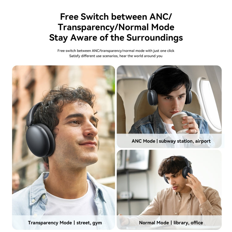 Bluetooth Headphones with Hybrid Active Noise Cancellation (ON / OFF) and Calls features Headphones & Earbuds audio Bluetooth headphones Earphone & Headset electronics electronics accessories Headphones & Earbuds Headset & Headphone Headphones Apple Accessories long macthless online JOYROOM playtime retractable