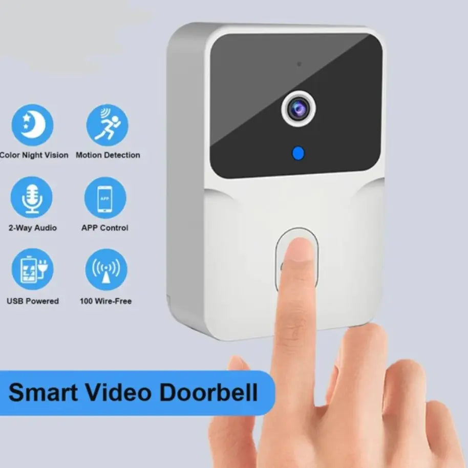 Wi-Fi Video Doorbell White ML1T Security Door Bells door bell with night vision Doorbell Home Home & Garden home accessories Home and Garden home security house security security smart door bell with camera Wi-Fi Wi-Fi Video Doorbell wifi connected door bell with camera