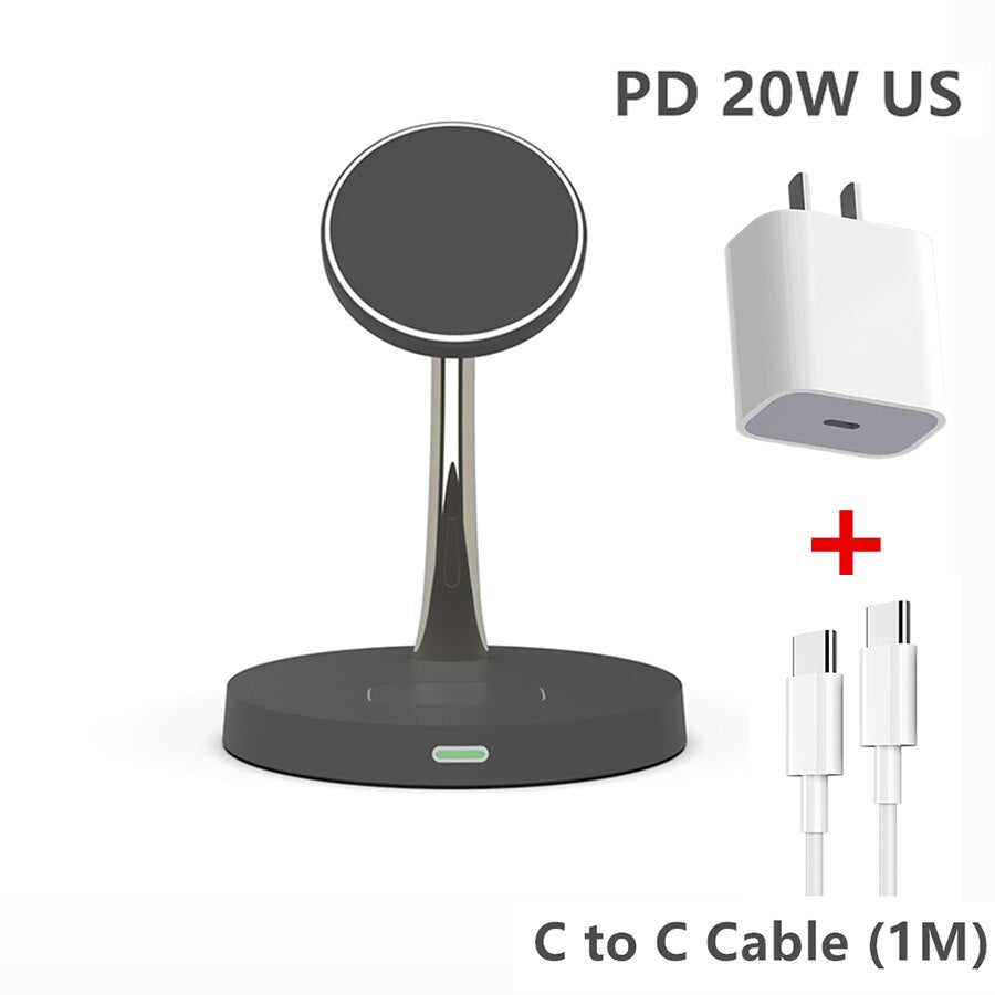 Magnetic Wireless Charger for iPhone | Fast Charging | Convenient & Portable Wireless Chargers 3 in 1 air pods air poods airpods apple apple watch charging pads charging station iphone magnetic New arrival wireless charger {{ product_collections }} {{ product_description }}