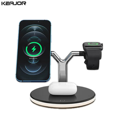 Magnetic Wireless Charger Stand | Fast Charging | Self-Adhesive Remote Control Phone Holder Wireless Chargers 3 in 1 air pods apple watch charging pads charging station fast charger iphone magnetic magsafe New arrival wireless charger {{ product_collections }} {{ product_description }}