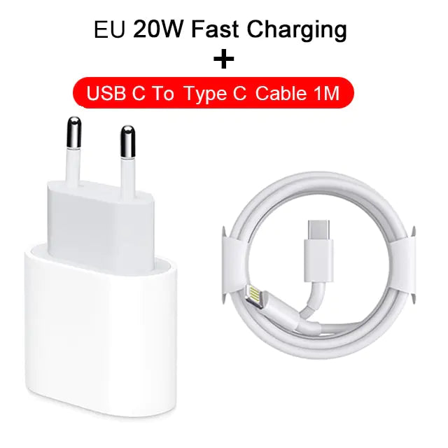 20W Fast Charger For iPhone White EU 20W Charger Adapters & Converters c type charging cable Charger electronics electronics accessories iPhone iphone charging and data cable iphone fast charging cable matchless matchless online matchlessonline mobile phone charging cable