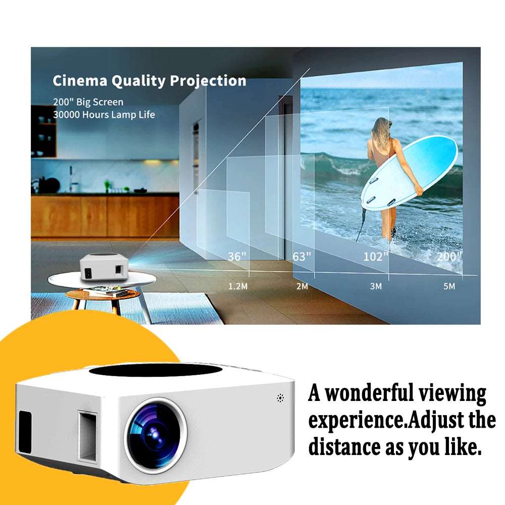 4K WIFI Wireless Projector Projectors alternate of TV and screens compatible projector with audio and mobile devices electronics HD projector Portable Projector Small projector smart projector