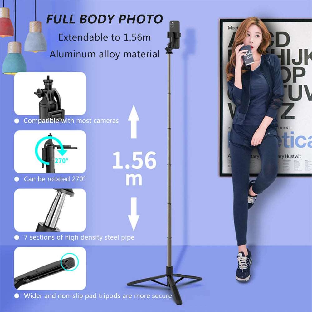 Aluminum Alloy 1560mm Wireless Control Selfie Stick Tripod Foldable Monopod Handheld Stabilizer for Gopro Camera Ring Light Tripods & Monopods auto face tracking automatic selfie sticks blogging accessories camera stablizer electronics Gimbal handheld stablizer intelligent face tracking matchless online mobile phone accessories for blogging portable auto balance selfie stick selfie sticks tripod selfie tripod video video camera and mobile video accessories video devices video holder