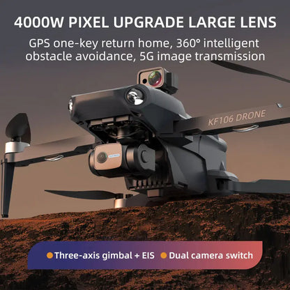 KF106MAX GPS Drone 8K HD 4K Profesional Camera 3-axis anti-shake Gimbal Obstacle Avoidance Drone KF106 Max Drones 4k 5g bluetooth 5g connection 6k 8k drone drone for video making drone with video camera matchless online RC drone with 360 video camera remote controlled drone with 360 camera versatile camera and drone video video making