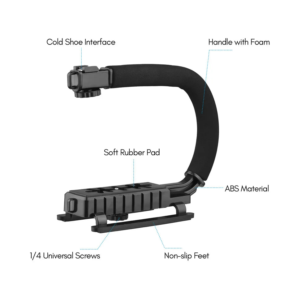 U-Shaped Handle DV Bracket Portable Handheld Camera Holder Video C-Shaped Steadicam Stabilizer Kit for SLR Camera AY49-U Tripods & Monopods auto face tracking automatic selfie sticks blogging accessories camera stablizer electronics handheld stablizer intelligent face tracking matchless online mobile phone accessories for blogging portable auto balance selfie stick selfie sticks tripod selfie tripod video video camera and mobile video accessories video devices video holder