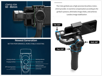 Handheld Gimbal Camera Estabilizador Stabilizers Trepied Dslr Stabilizer Smartphone Camara Gimble Mobile Stabilizer For Phone Gimbal Stablizers auto face tracking automatic selfie sticks blogging accessories camera stablizer electronics Gimbal handheld stablizer intelligent face tracking matchless online mobile phone accessories for blogging portable auto balance selfie stick selfie sticks tripod selfie tripod video video camera and mobile video accessories video devices video holder