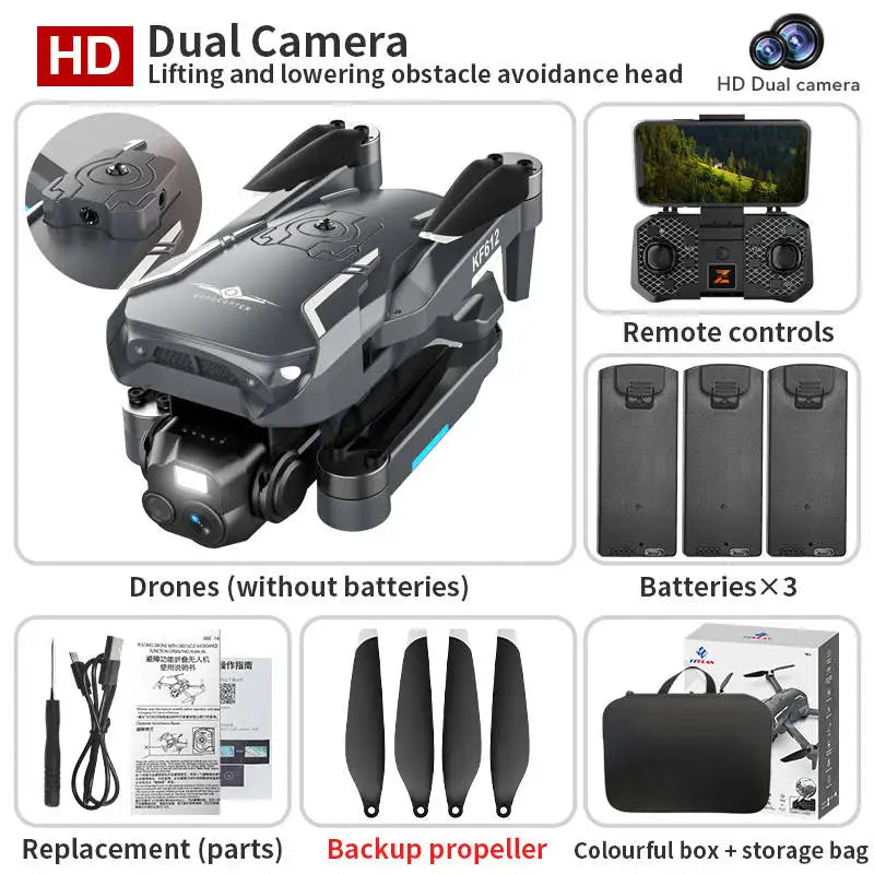 JHD New KF612 Drone 4k Profesional HD Camera 2-Axis Gimbal Anti-Shake Aerial Photography Brushless Foldable Quadcopter dron toys with 3B Drones 4k 6k 8k blogging accessories camera stablizer drone camera drones electronics handheld stablizer intelligent face tracking matchless online mobile phone accessories for blogging RC controlled drone camera video camera and mobile video accessories video devices