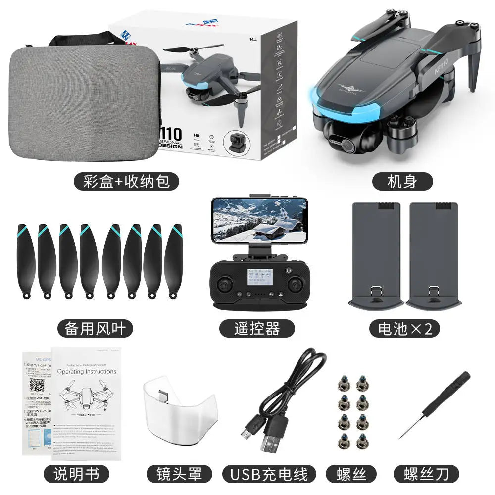 JHD KF110 Drone 4K Profesional with HD Camera 5G WiFi GPS 2-Axis anti shake Gimbal Quadcopter Brushless Motoror with 2B Drones 4k 5g bluetooth 5g connection 6k 8k drone drone for video making drone with video camera matchless online RC drone with 360 video camera remote controlled drone with 360 camera versatile camera and drone video video making