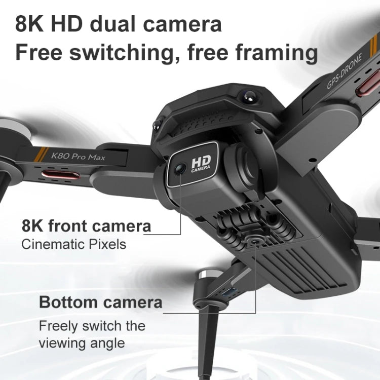 K80 Pro Max 360 Degrees Obstacle Avoidance 8K HD Dual Camera 5G WIFI FPV Foldable RC Aircrafts Drone Quadcopter Drones 4k 5g bluetooth 5g connection 6k 8k drone drone for video making drone with video camera matchless online RC drone with 360 video camera remote controlled drone with 360 camera versatile camera and drone video video making