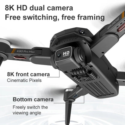 K80 Pro Max 360 Degrees Obstacle Avoidance 8K HD Dual Camera 5G WIFI FPV Foldable RC Aircrafts Drone Quadcopter Drones 4k 5g bluetooth 5g connection 6k 8k drone drone for video making drone with video camera matchless online RC drone with 360 video camera remote controlled drone with 360 camera versatile camera and drone video video making