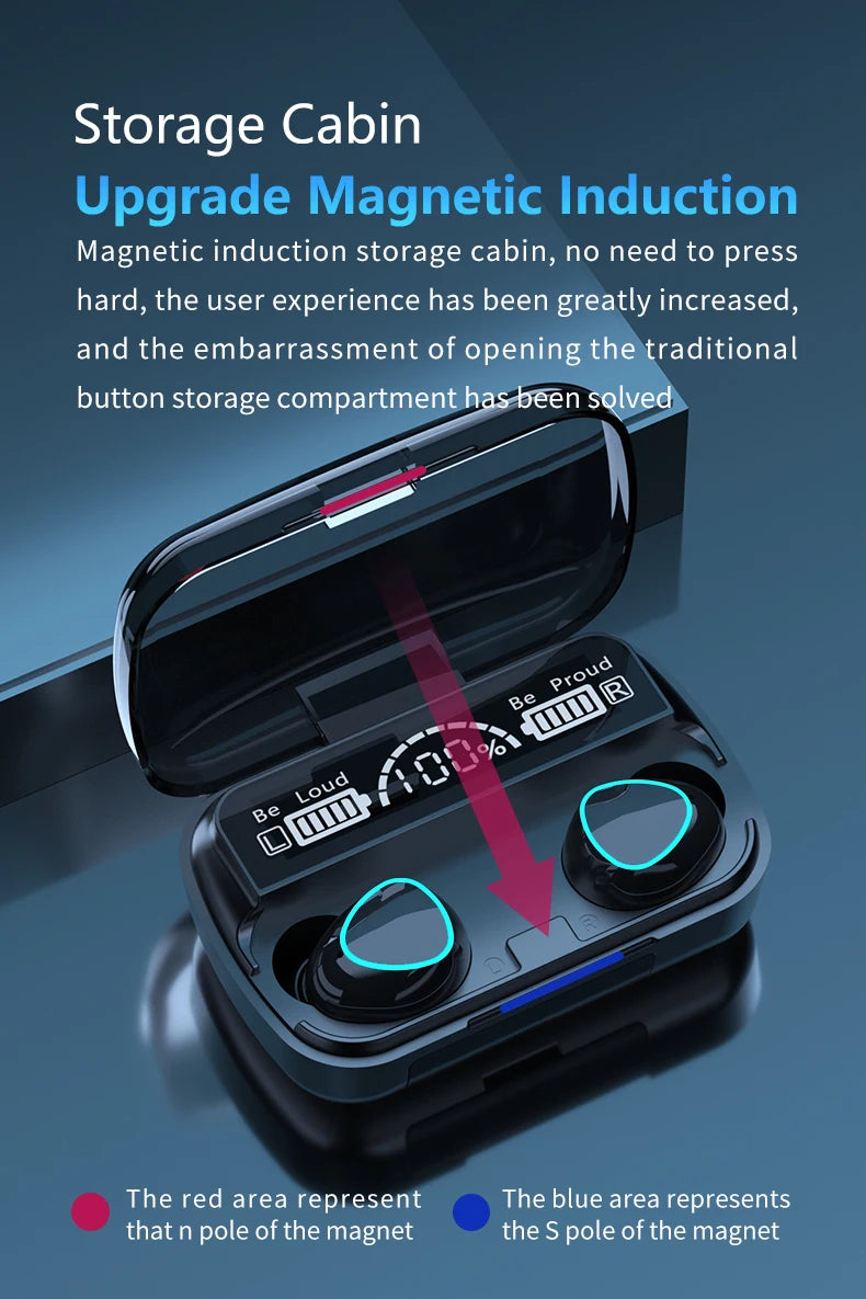 True Wireless Earbuds M10 Touch Control Waterproof 9D Stereo Sport Gaming Headset TWS 5.0 Headphone with LED Display Power Bank Headphones & Earbuds audio bluetooth headphones certified headphone earbud electronics in ear headphone matchless online