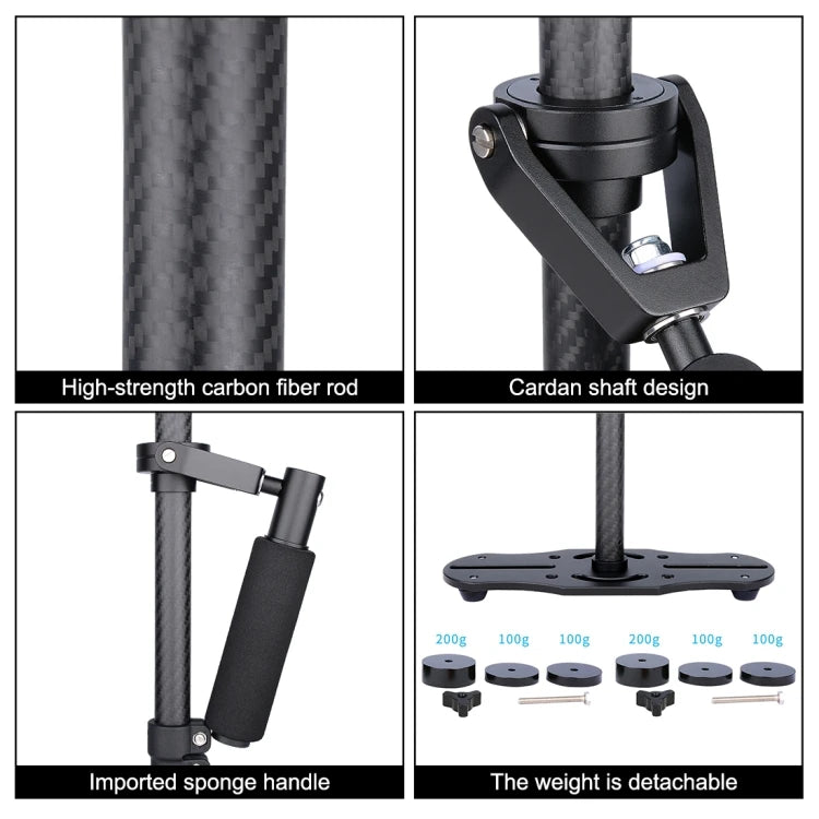 High quality 38.5-61cm Carbon Fibre camera holder Handheld Stabilizer for DSLR & DV Digital Video & Cameras,P60T Tripods & Monopods auto face tracking automatic selfie sticks blogging accessories camera stablizer electronics handheld stablizer intelligent face tracking matchless online mobile phone accessories for blogging portable auto balance selfie stick selfie sticks tripod selfie tripod video video camera and mobile video accessories video devices video holder