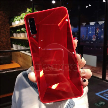 Diamond Mirror Case For Samsung J Series Red M10 Mobile Phone Cover & Protectors cases diamond iphone case mobile phone cover mobile phone covers protection safety Samsung