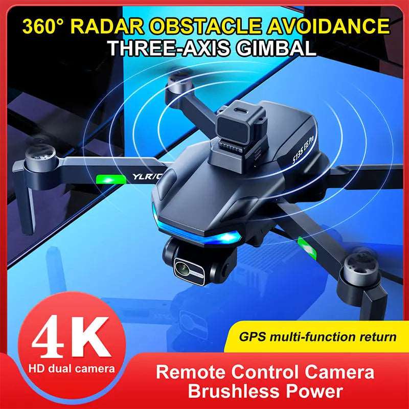 NEW S135 MAX Dron GPS 8K Dual HD Camera 3-Axis FPV Obstacle Avoidance Drones Brushless Quadcopter Toy Drone S135 V KAI ONE Drones 4k 5g bluetooth 5g connection 6k 8k drone drone for video making drone with video camera matchless online RC drone with 360 video camera remote controlled drone with 360 camera versatile camera and drone video video making