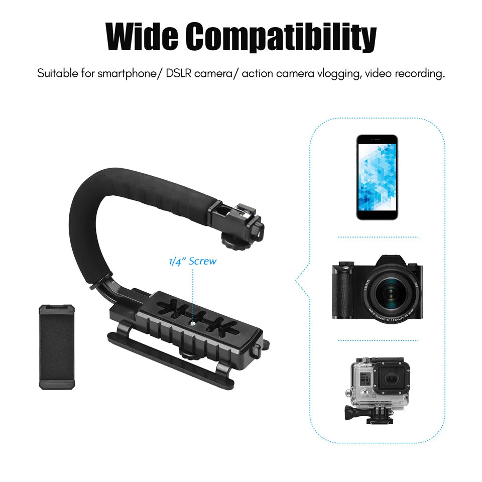 U-Shaped Handle DV Bracket Portable Handheld Camera Holder Video C-Shaped Steadicam Stabilizer Kit for SLR Camera AY49-U Tripods & Monopods auto face tracking automatic selfie sticks blogging accessories camera stablizer electronics handheld stablizer intelligent face tracking matchless online mobile phone accessories for blogging portable auto balance selfie stick selfie sticks tripod selfie tripod video video camera and mobile video accessories video devices video holder