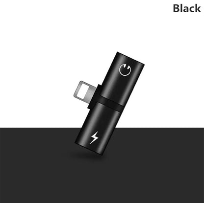 2 In 1 Dual Ports Headphone Adapter Phone Case Charger Audio Splitter 8Pin 1 To 2 Audio/Charging for Iphone X XR XS Max 7 8 Plus black Mobile Accessories c type cable charger charger audio ports dual ports electronics headphone adapter jacket for mobile mobile accessories mobile adapters mobile charger multiports phoneaccessories