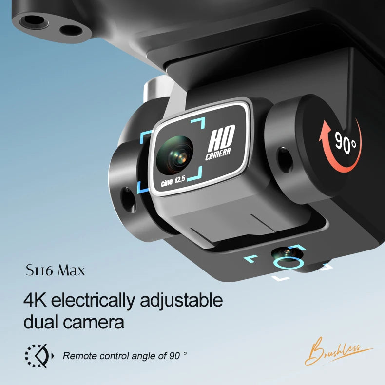 New S116 MAX RC Quadcopter Profissional Obstacle Avoidance Drone Dual Camera 4K Optical Flow Brushless Motor Dron Helicopter Drones 4k 5g bluetooth 5g connection 6k 8k drone drone for video making drone with video camera matchless online RC drone with 360 video camera remote controlled drone with 360 camera versatile camera and drone video video making