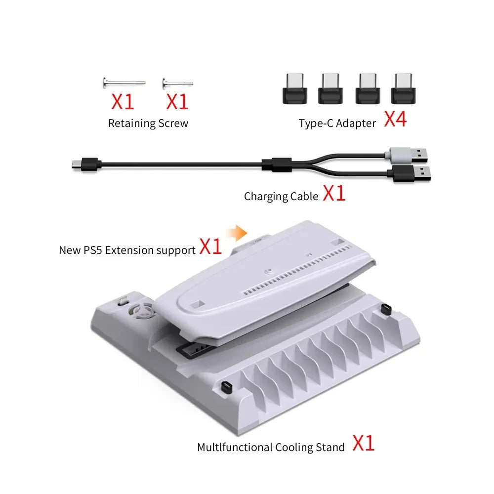 PS5 Slim Accessories Cooling Charger Base Support | Vertical Stand for PlayStation 5 Consola PS5 Slim PlayStation Cooling Station PlayStation PlayStation accessories PlayStation Cooling PlayStation cooling satnd PlayStation Cooling stand {{ product_collections }} {{ product_description }}