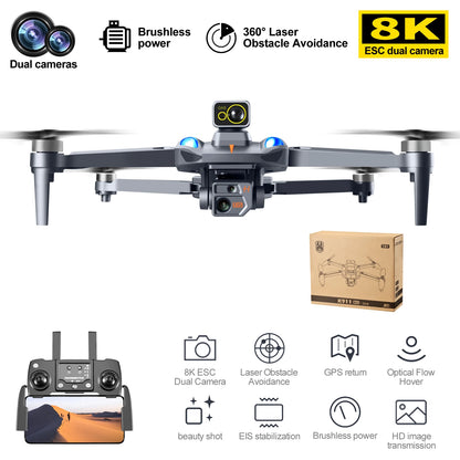 Flyxinsim K911 Max Obstacle Avoidance Drone With 8K Dual Camera 1.2Km Long Distance And GPS 5G FPV Airplane Racing Drone Drones