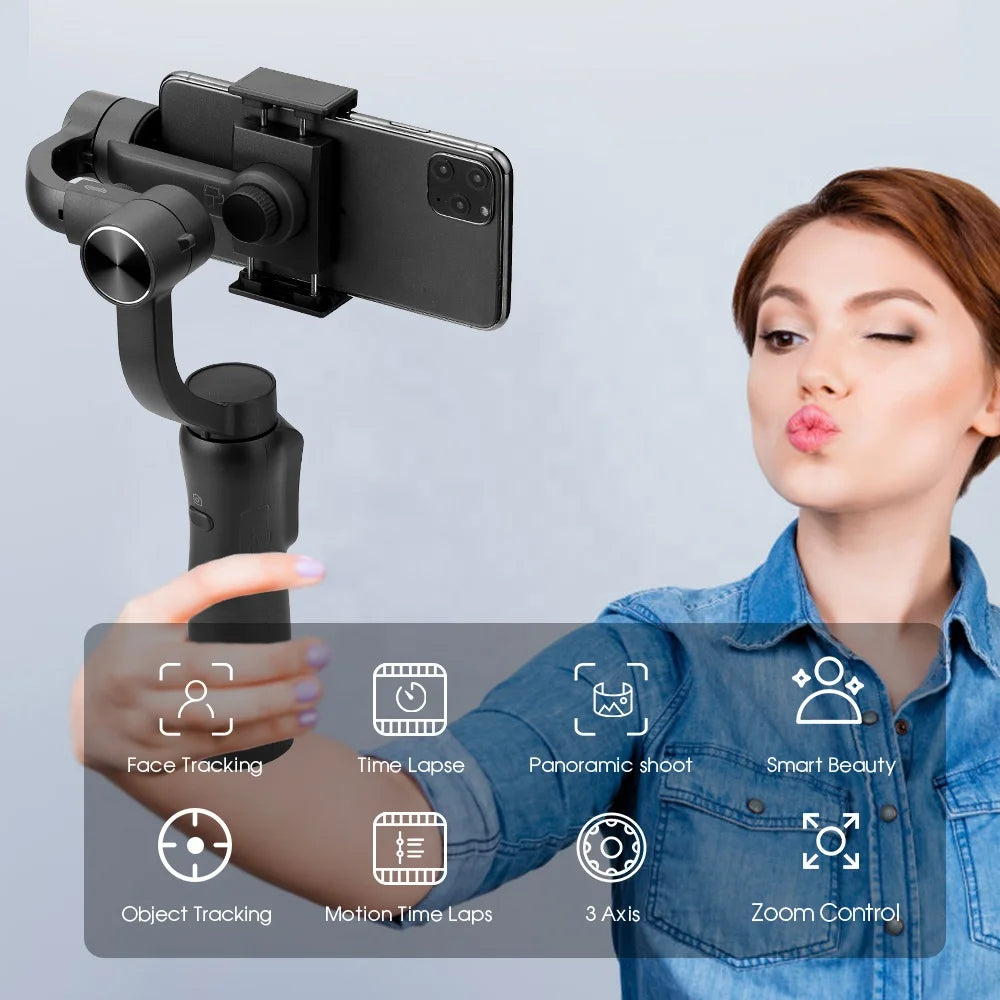 Takenoken Camera Gimbal 3 Axis Handheld Mobile Tripod Phone Face Tracking Steadicam Stabilizers For YouTube Tiktok Live Stream Headphones & Earbuds audio bluetooth headphones certified headphone earbud electronics in ear headphone matchless online