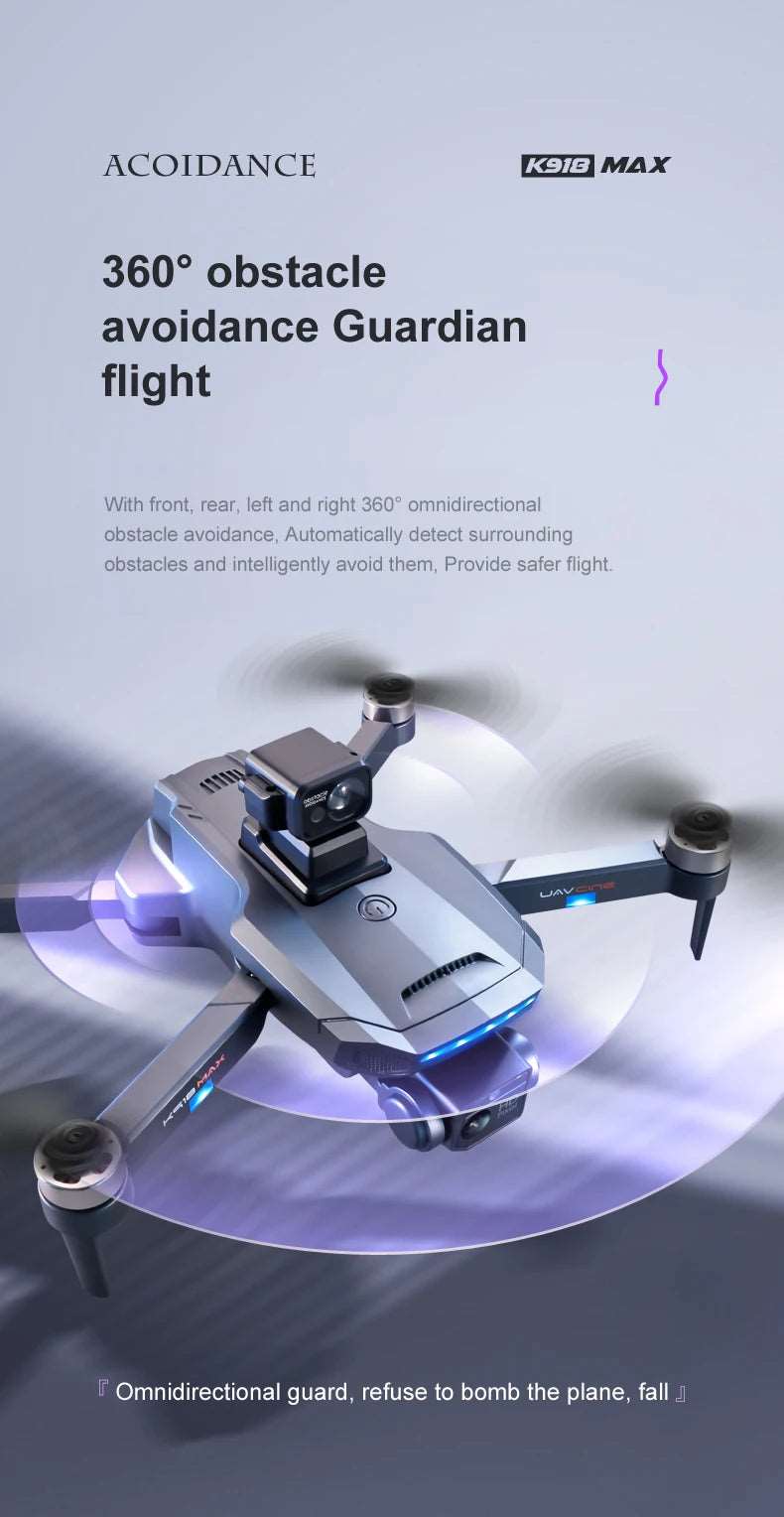 1500M RC Distance 25 Minutes Battery Life Brushless Motor Laser Avoidance GPS Return 4K ESC Dual Camera Drone K918 Max Drones drone with bag drone with cameras drones long distance control matchless online video video making