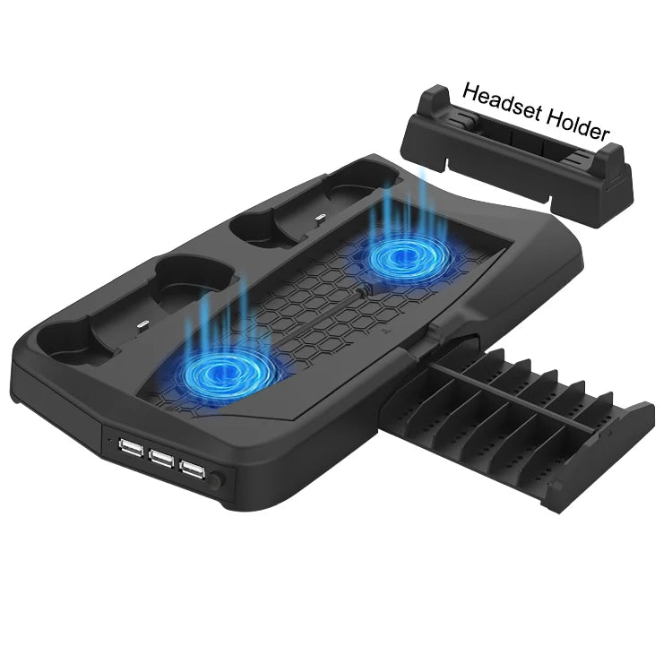 Dual Charger Holder Cooling Fan Stand for PlayStation 5 PS5 | Efficient Cooling and Dual Controller Charging PlayStation Cooling Station dual charger Dual Controller Charging PlayStation PlayStation accessories PlayStation Cooling PlayStation cooling satnd PlayStation Cooling stand {{ product_collections }} {{ product_description }}