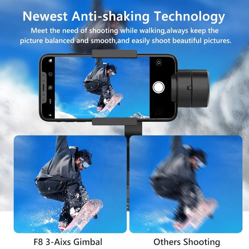 Tripod Selfie Stick Handheld Anti-shake F8 Mobile Phone Smart Gimbal 3 Axis Camera Video Stabilizers for Photography Gimbal Stablizers auto face tracking automatic selfie sticks blogging accessories camera stablizer electronics Gimbal handheld stablizer intelligent face tracking matchless online mobile phone accessories for blogging portable auto balance selfie stick selfie sticks tripod selfie tripod video video camera and mobile video accessories video devices video holder