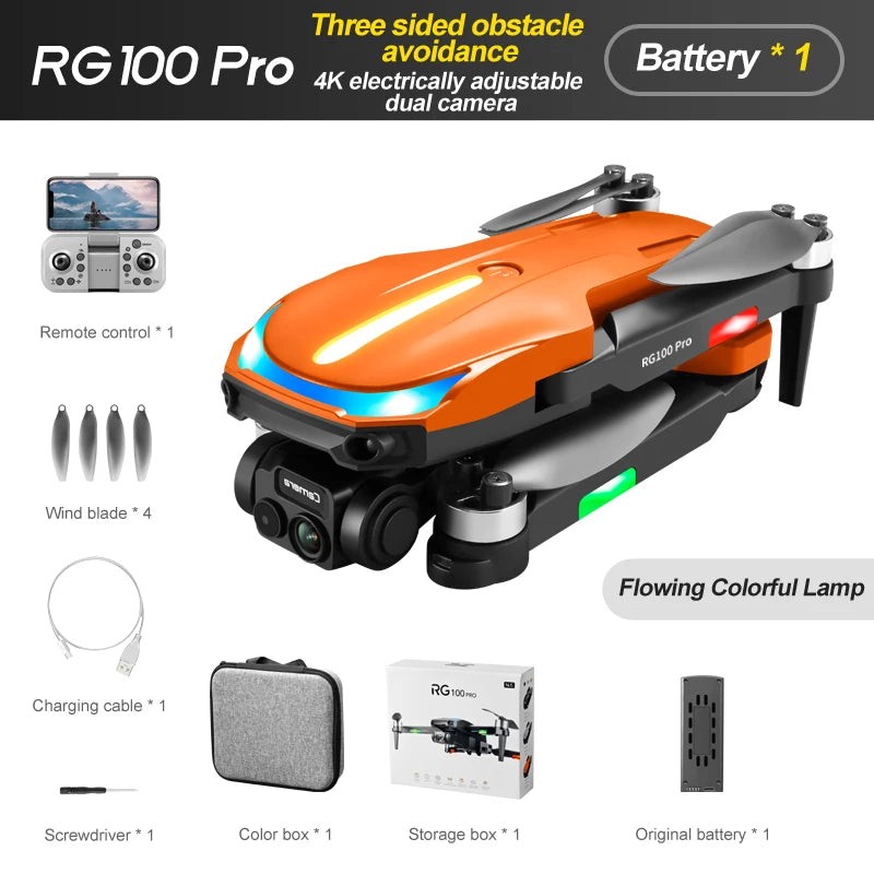 Hot selling RG100 pro Drone GPS with 8K Dual Camera 5G WIFI Obstacle Avoidance FPV Brushless Motor RC Quadcopter Mini Drone Drones 4k 5g bluetooth 5g connection 6k 8k drone drone for video making drone with video camera matchless online RC drone with 360 video camera remote controlled drone with 360 camera versatile camera and drone video video making