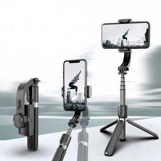 Mini Removable Rechargeable Fill Light Selfie Stick Phone Wireless Selfie Stick Tripod Anti-shake Handheld Balance Stabilizer