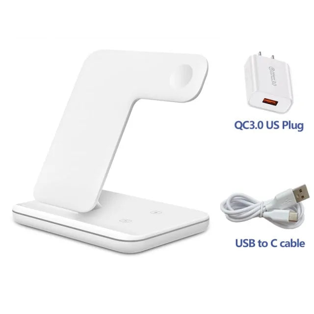 Wireless Charging Stand For Apple Watch And Iphone US Plug White