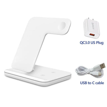 Wireless Charging Stand For Apple Watch And Iphone US Plug White