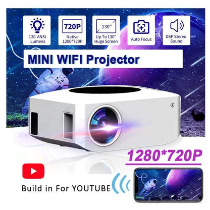 4K WIFI Wireless Projector Projectors alternate of TV and screens compatible projector with audio and mobile devices electronics HD projector Portable Projector Small projector smart projector