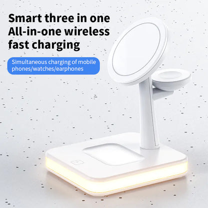 25W Magnetic Wireless Charger Stand | Fast & Efficient | Qi-Certified Wireless Chargers 22w 25w 3 in 1 air poods airpods apple apple watch charger charging pads charging station fast charger iphone led light magsafe mbile charger stand table lamp wireless charger {{ product_collections }} {{ product_description }}