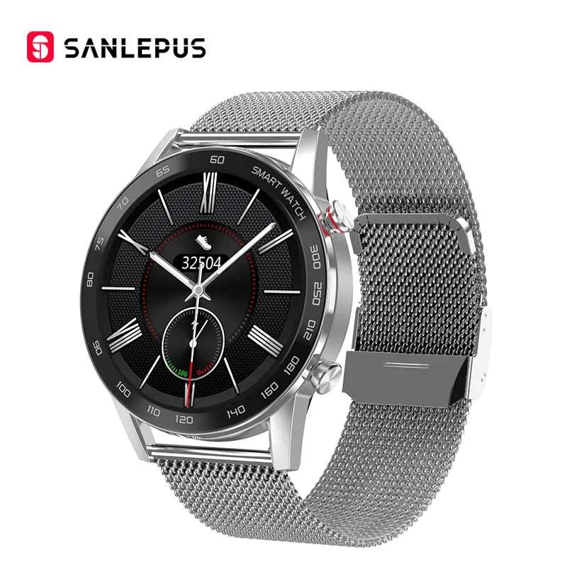 Business Smart Watch Silver-Steel Strap Smart Watches Business Smart Watch electronics elegant leather strap smart watch