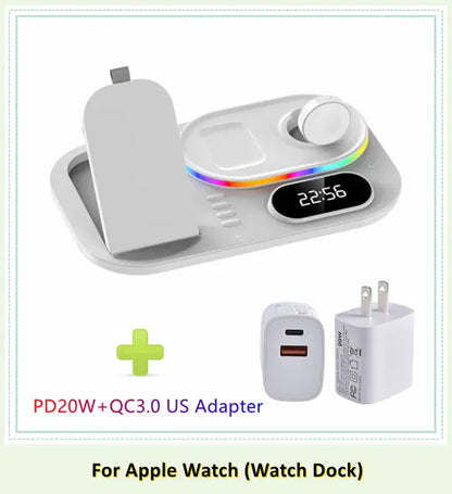 30W LED 4 in 1 Wireless Charger Dock | Fast Charging | RGB Lighting 30w apple charger dock charging dock charging pads charging station iphone led magnetic magsafe mobile New arrival phone portable table wireless charger {{ product_collections }} {{ product_description }}