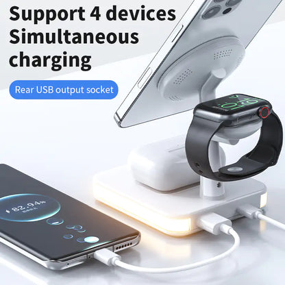 25W Magnetic Wireless Charger Stand | Fast & Efficient | Qi-Certified Wireless Chargers 22w 25w 3 in 1 air poods airpods apple apple watch charger charging pads charging station fast charger iphone led light magsafe mbile charger stand table lamp wireless charger {{ product_collections }} {{ product_description }}