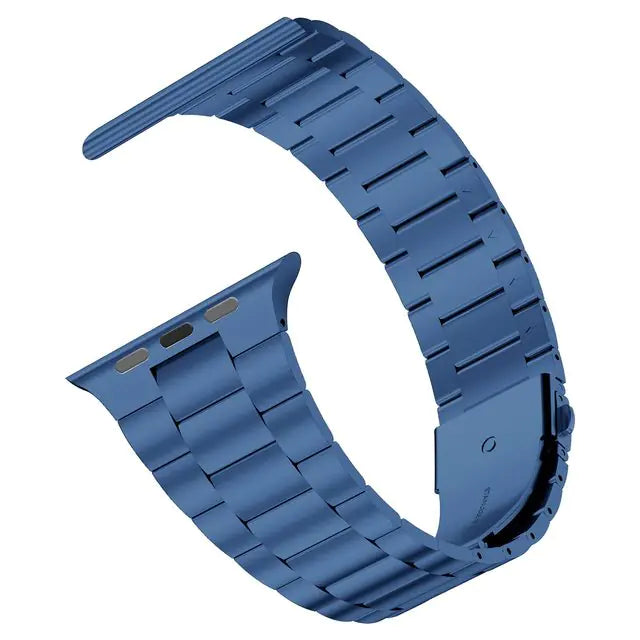 Elevate Your Apple Watch with Sleek Sophistication Blue 42 MM 44 MM 45 MM Apple Watch Bands apple watch apple watch band apple watch strap elegant metallic new arrival stainless steel stylish {{ product_collections }} {{ product_description }}