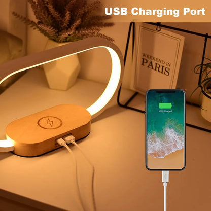 Versatile Wooden Lamp with Wireless Charger | Stepless Dimming | Built-In Clock Wireless Chargers 3 in 1 apple clock digital elegant fast charger iphone led lamp magsafe muti purpose New arrival table lamp wireless charger {{ product_collections }} {{ product_description }}